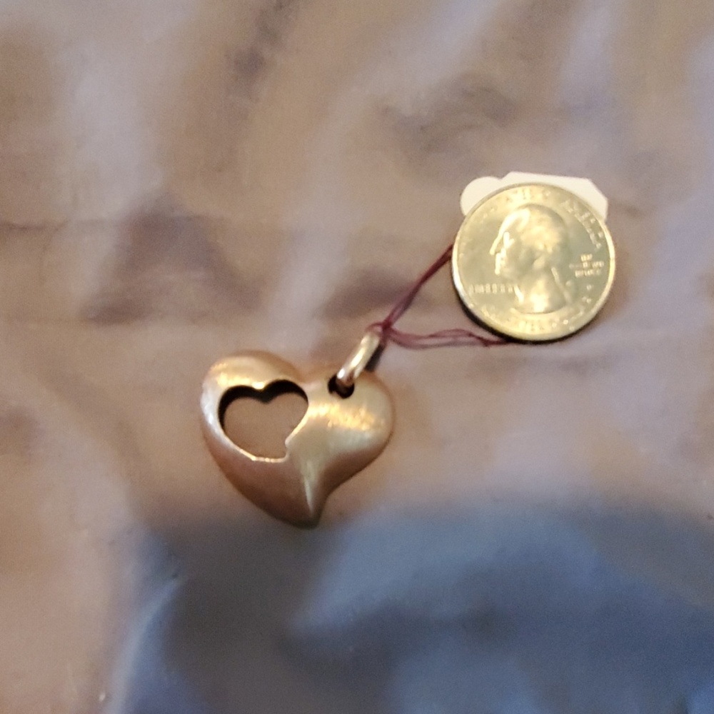 STERLING SILVER - 925 stamped HEART charm. PERFECT Gift